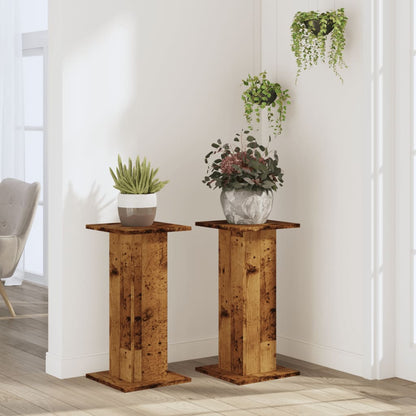 Supporti per Piante 2 pz Legno Vecchio 30x30x60 cm Truciolato | homemem39