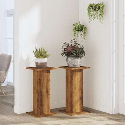 Supporti Piante 2 pz Rovere Artigianale 30x30x60 cm Truciolato | homemem39