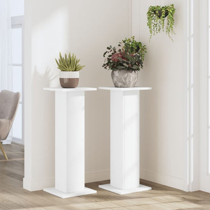 Supporti per Piante 2 pz Bianchi 30x30x80 cm Legno Multistrato | homemem39