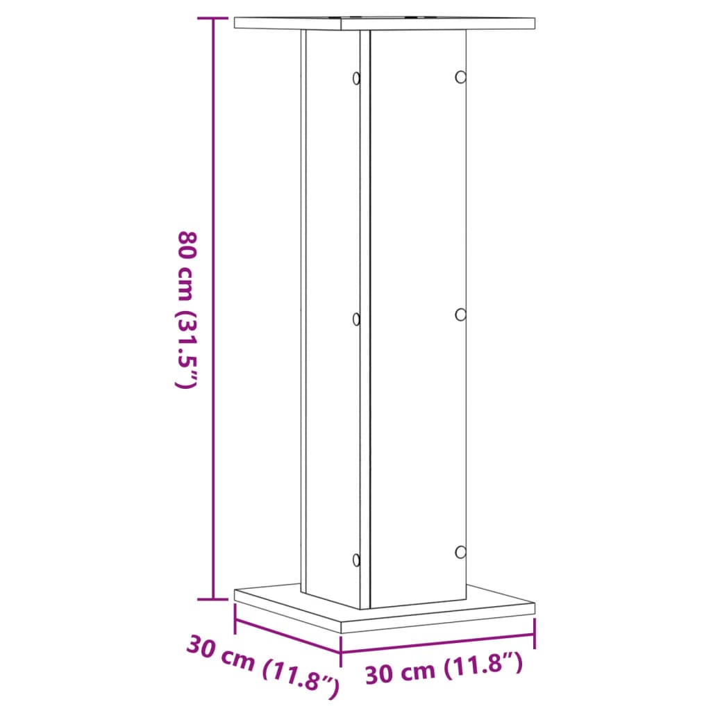 Supporti per Piante 2 pz Bianchi 30x30x80 cm Legno Multistrato | homemem39