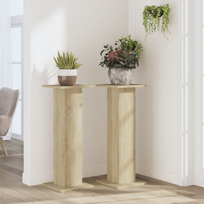 Supporti per Piante 2 pz Rovere Sonoma 30x30x80cm in Truciolato | homemem39