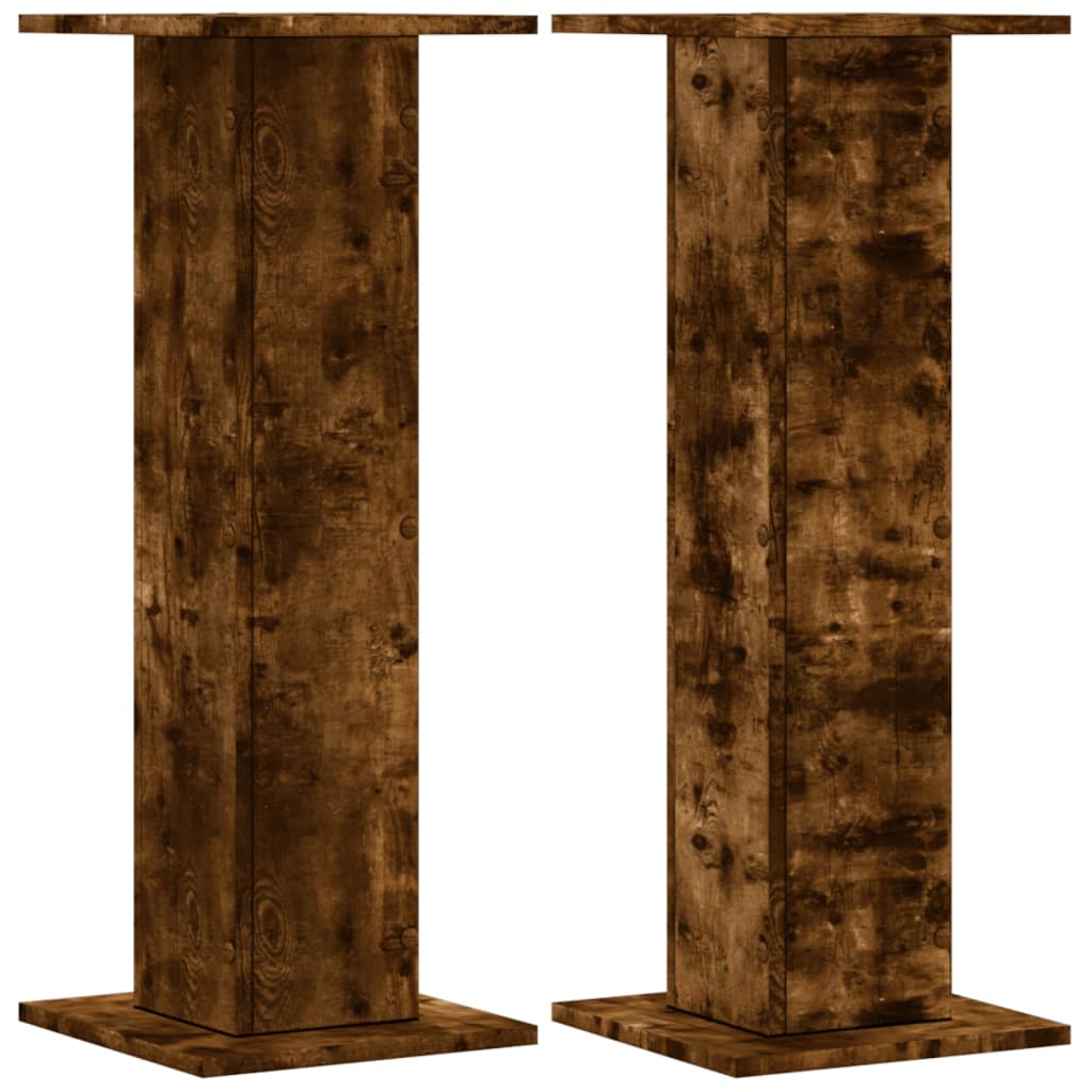 Supporti per Piante 2 pz Rovere Fumo 30x30x80 cm in Truciolato | homemem39