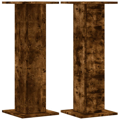 Supporti per Piante 2 pz Rovere Fumo 30x30x80 cm in Truciolato | homemem39