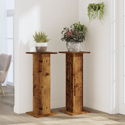 Supporti per Piante 2 pz Legno Vecchio 30x30x80 cm Truciolato | homemem39