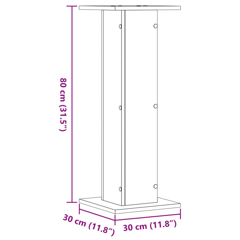 Supporti per Piante 2 pz Legno Vecchio 30x30x80 cm Truciolato | homemem39