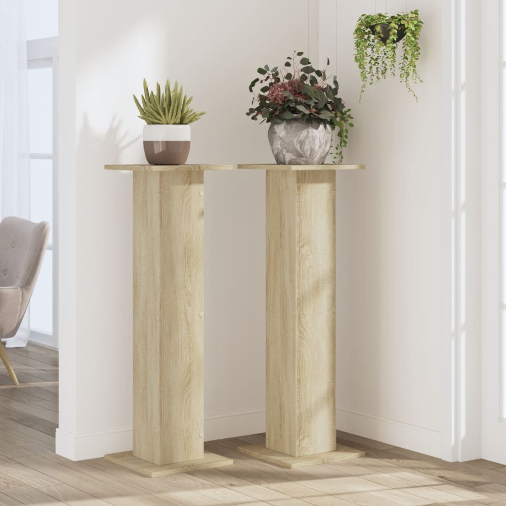 Supporti per Piante 2 pz Rovere Sonoma 30x30x95cm in Truciolato | homemem39