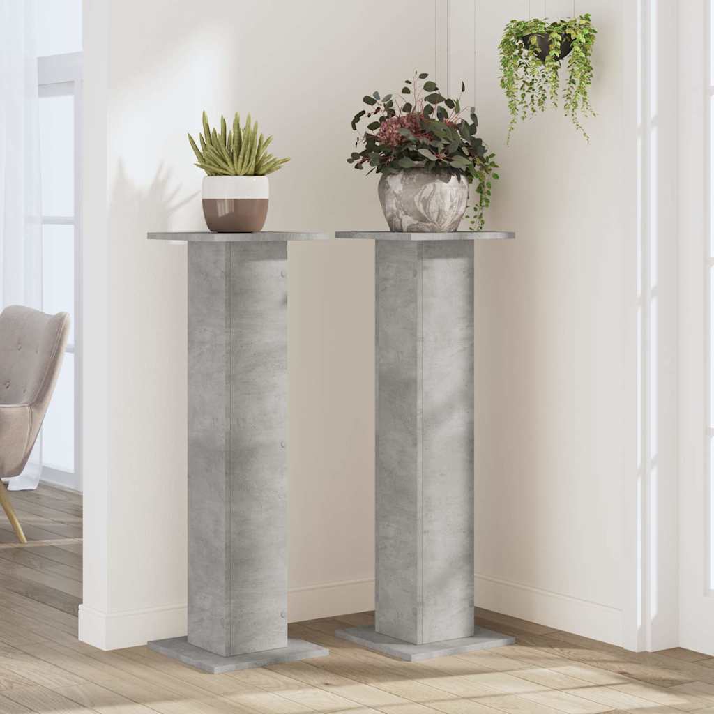 Supporti per Piante 2 pz Grigio Cemento 30x30x95 cm Truciolato | homemem39