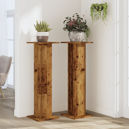 Supporti per Piante 2 pz Legno Vecchio 30x30x95 cm Truciolato | homemem39