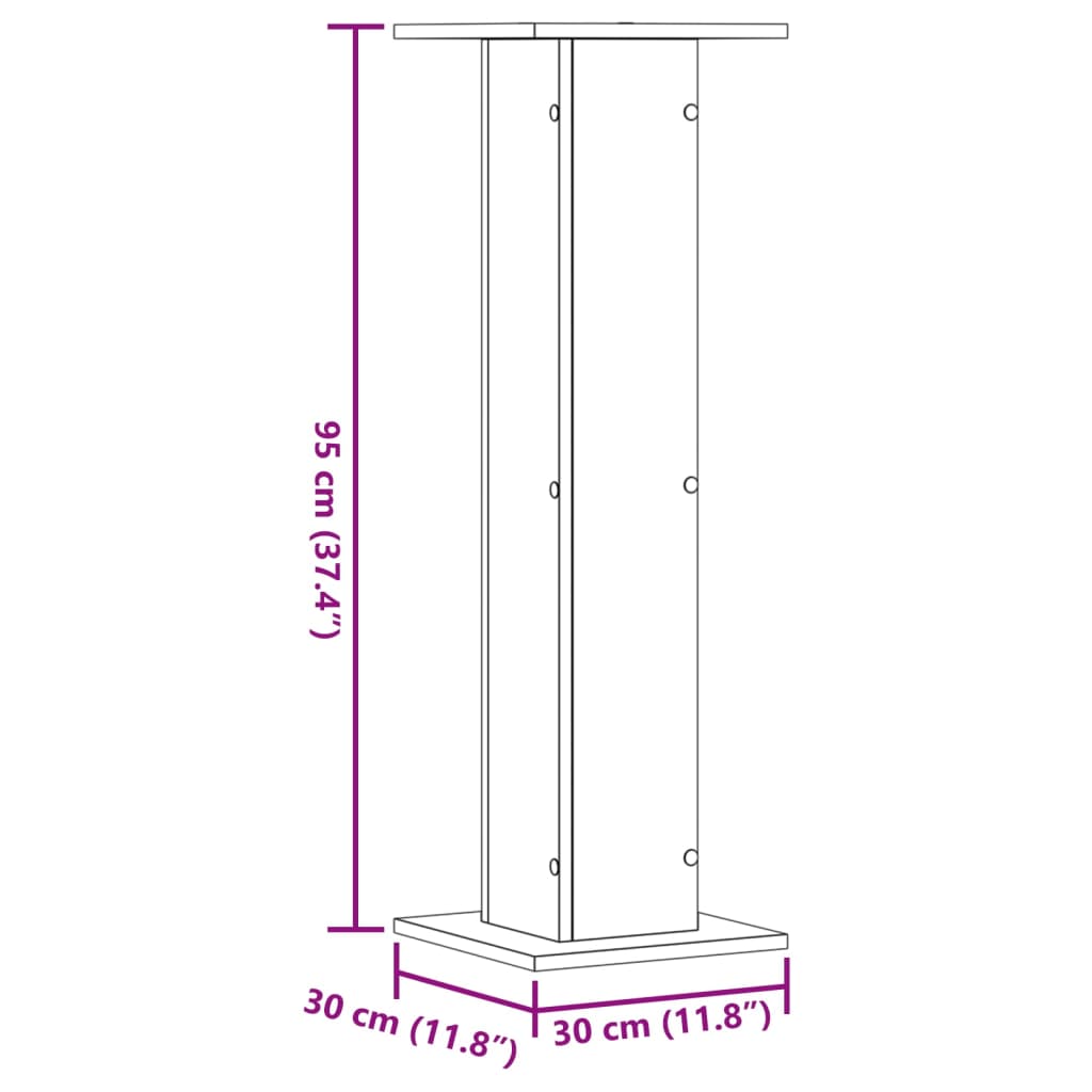 Supporti per Piante 2 pz Legno Vecchio 30x30x95 cm Truciolato | homemem39