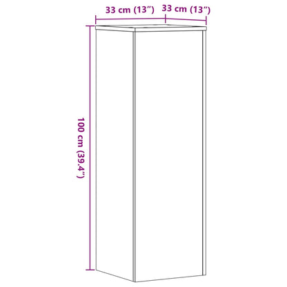 Supporti per Piante 2 pz Rovere 33x33x100 cm Legno Multistrato | homemem39