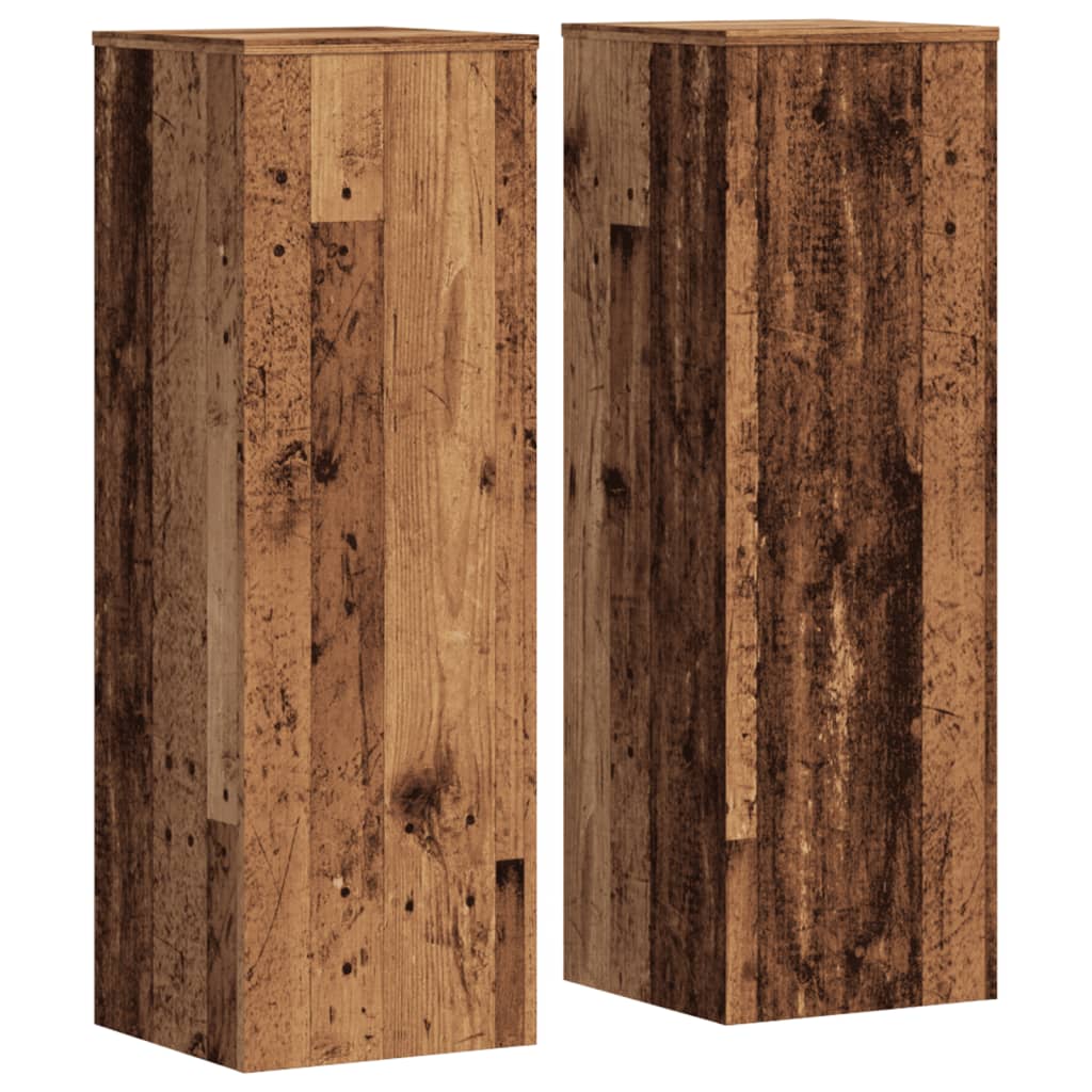 Supporti per Piante 2 pz Legno Vecchio 33x33x100 cm Multistrato | homemem39