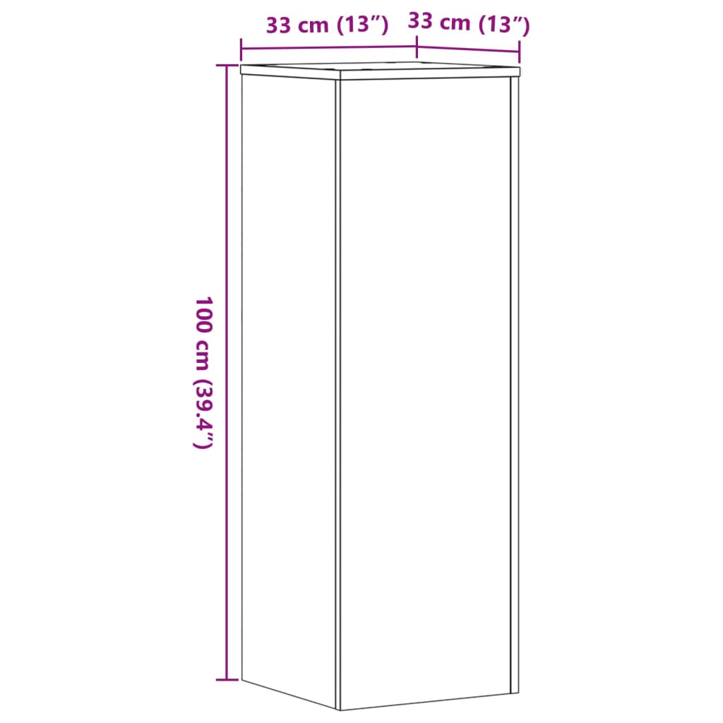 Supporti per Piante 2 pz Legno Vecchio 33x33x100 cm Multistrato | homemem39