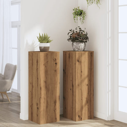 Supporti Piante 2 pz Rovere Artigianale 33x33x100cm Multistrato | homemem39