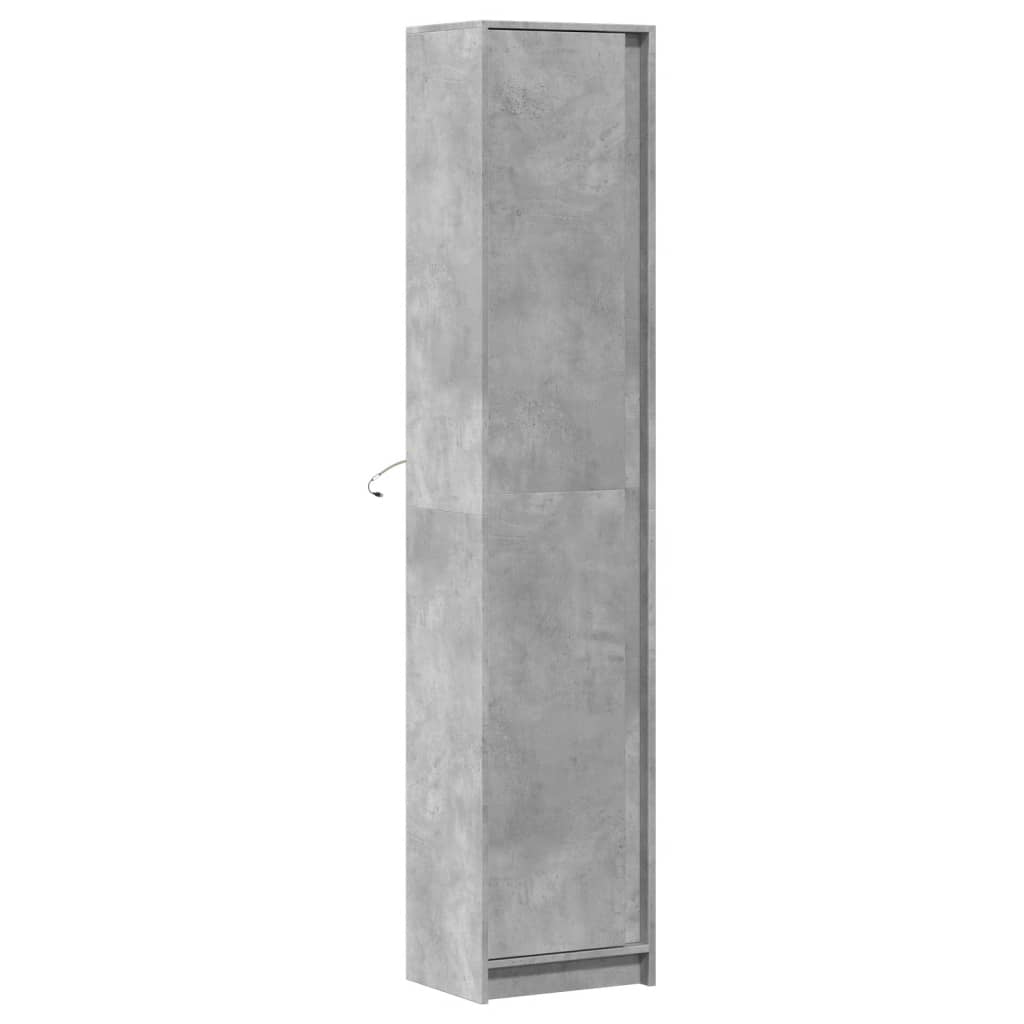 Credenza con LED Grigio Cemento 41,5x32,5x200 cm in Truciolato