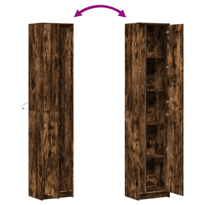 Credenza con LED Rovere Fumo 41,5x32,5x200 cm in Truciolato - homemem39