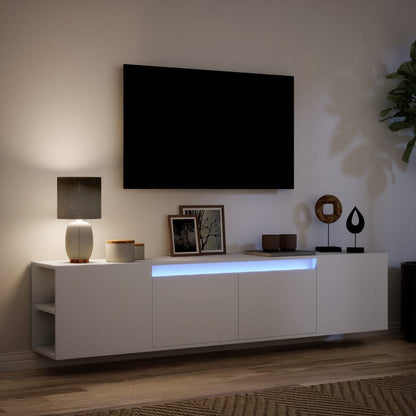 Mobile TV a Parete con LED Bianco 180x31x39,5 cm - homemem39