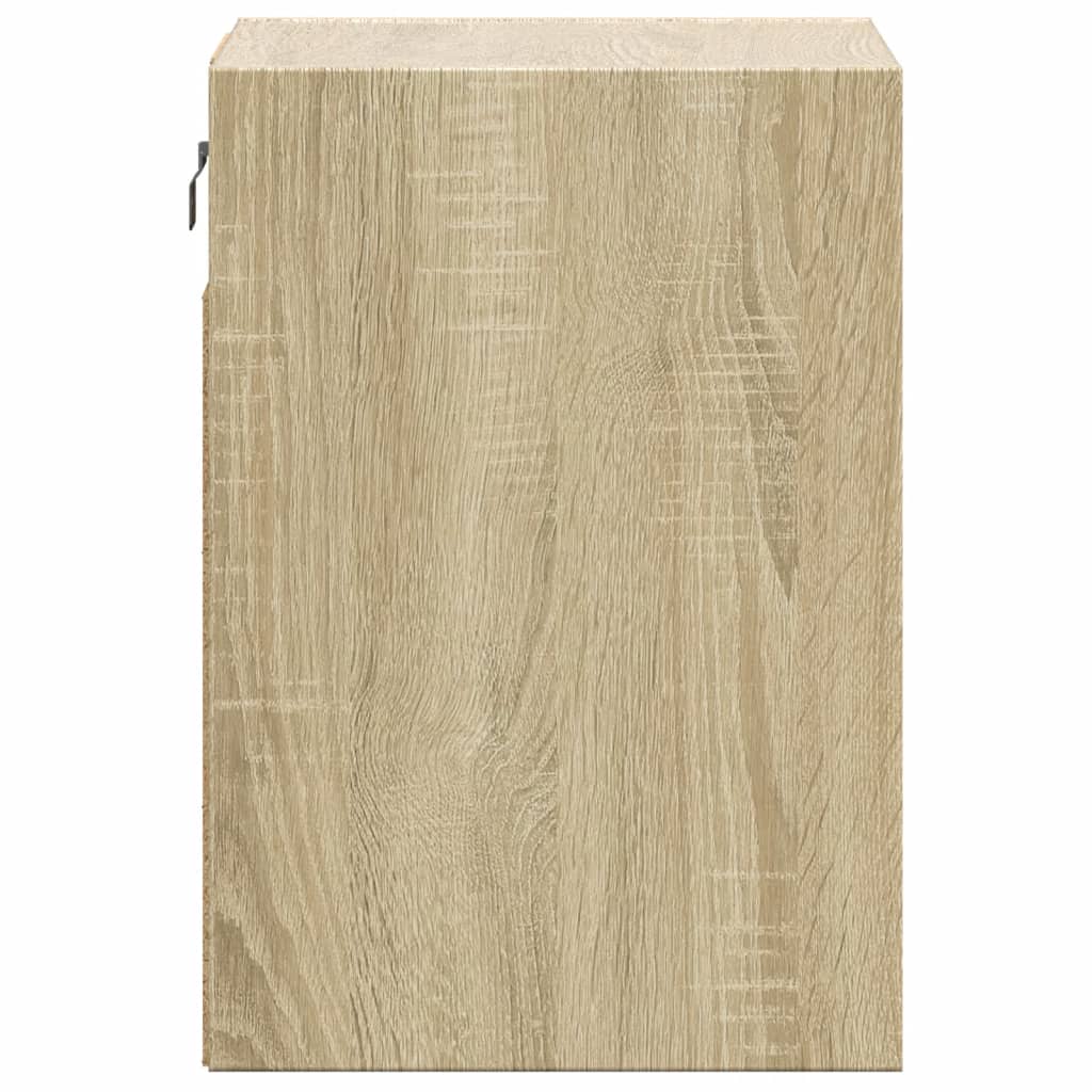 Comodino a Parete con luci LED Rovere Sonoma | homemem39
