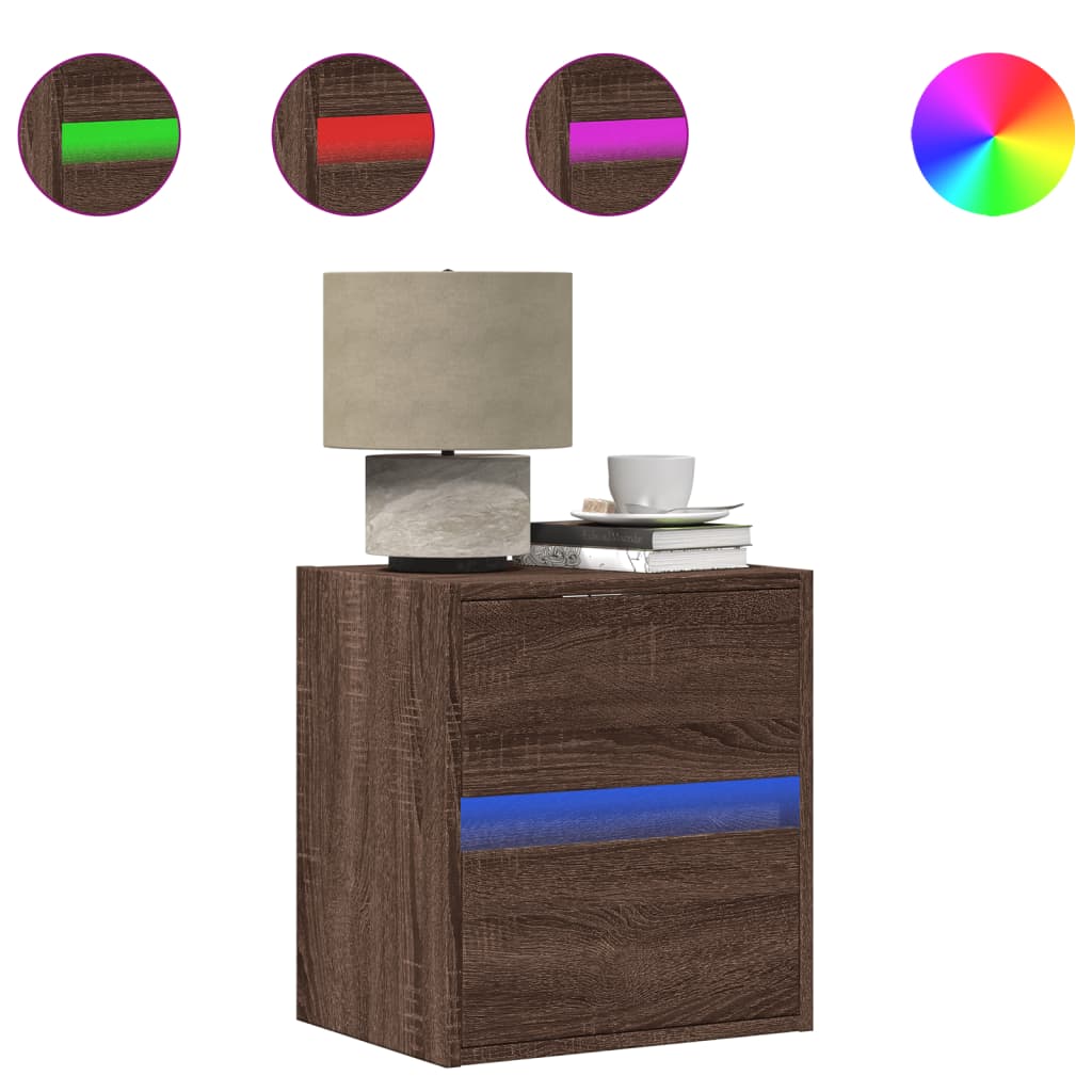 Comodino a Parete con luci LED