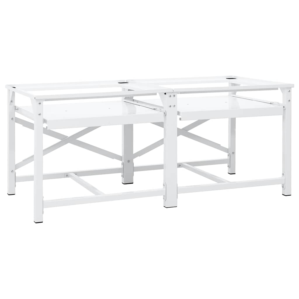 | Pedestallo per Lavatrice | Bianco Acciaio | homemem39