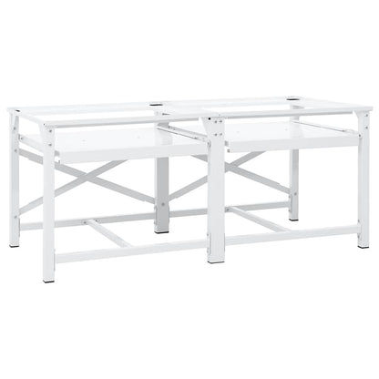 | Pedestallo per Lavatrice | Bianco Acciaio | homemem39