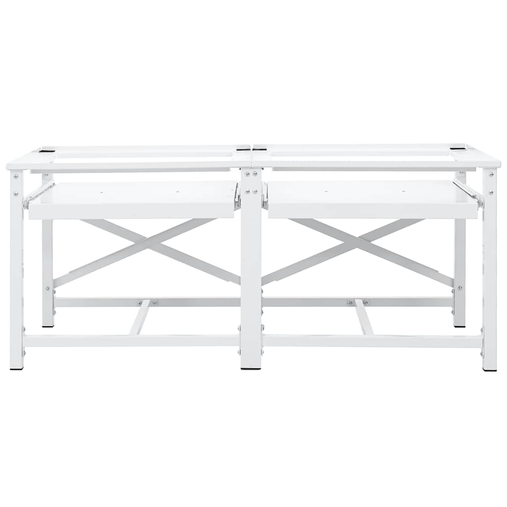 | Pedestallo per Lavatrice | Bianco Acciaio | homemem39