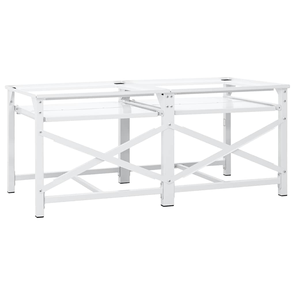 | Pedestallo per Lavatrice | Bianco Acciaio | homemem39