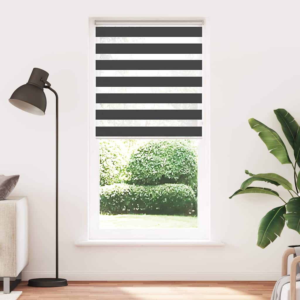 Tenda a Rullo Zebra Nero Larghezza Tessuto 105,9 cm Poliestere