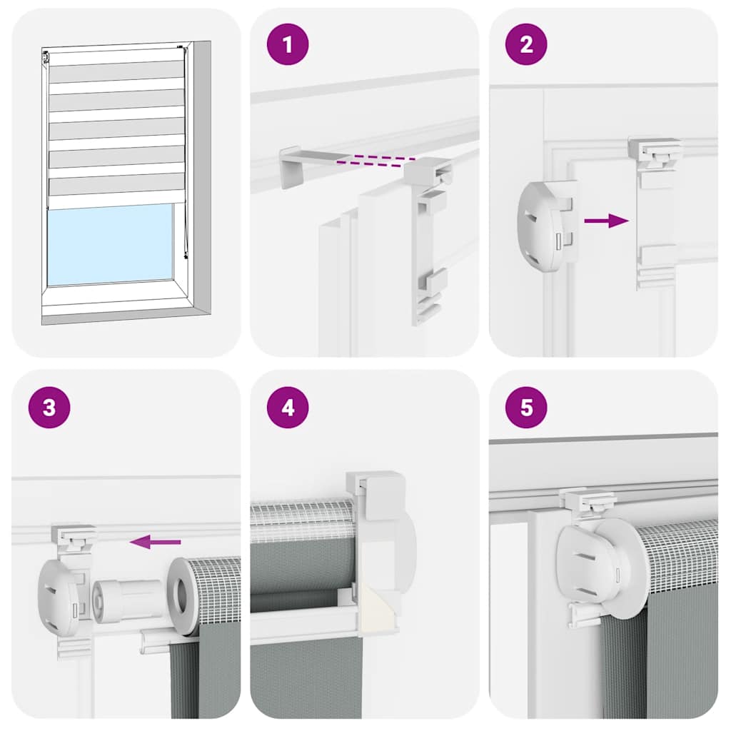 Tenda a Rullo Zebra Larghezza Tessuto 120,9 cm Poliestere - homemem39