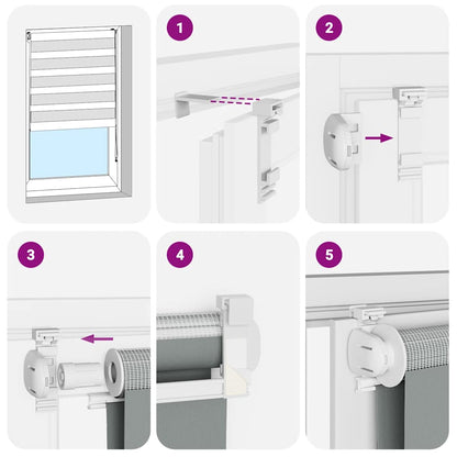 Tenda a Rullo Zebra Larghezza Tessuto 120,9 cm Poliestere - homemem39
