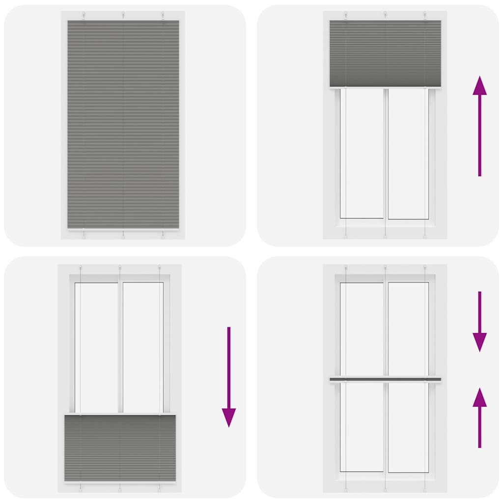 Tenda Plissettata Antracite 105x200cm Larghezza Tessuto 104,4cm | homemem39