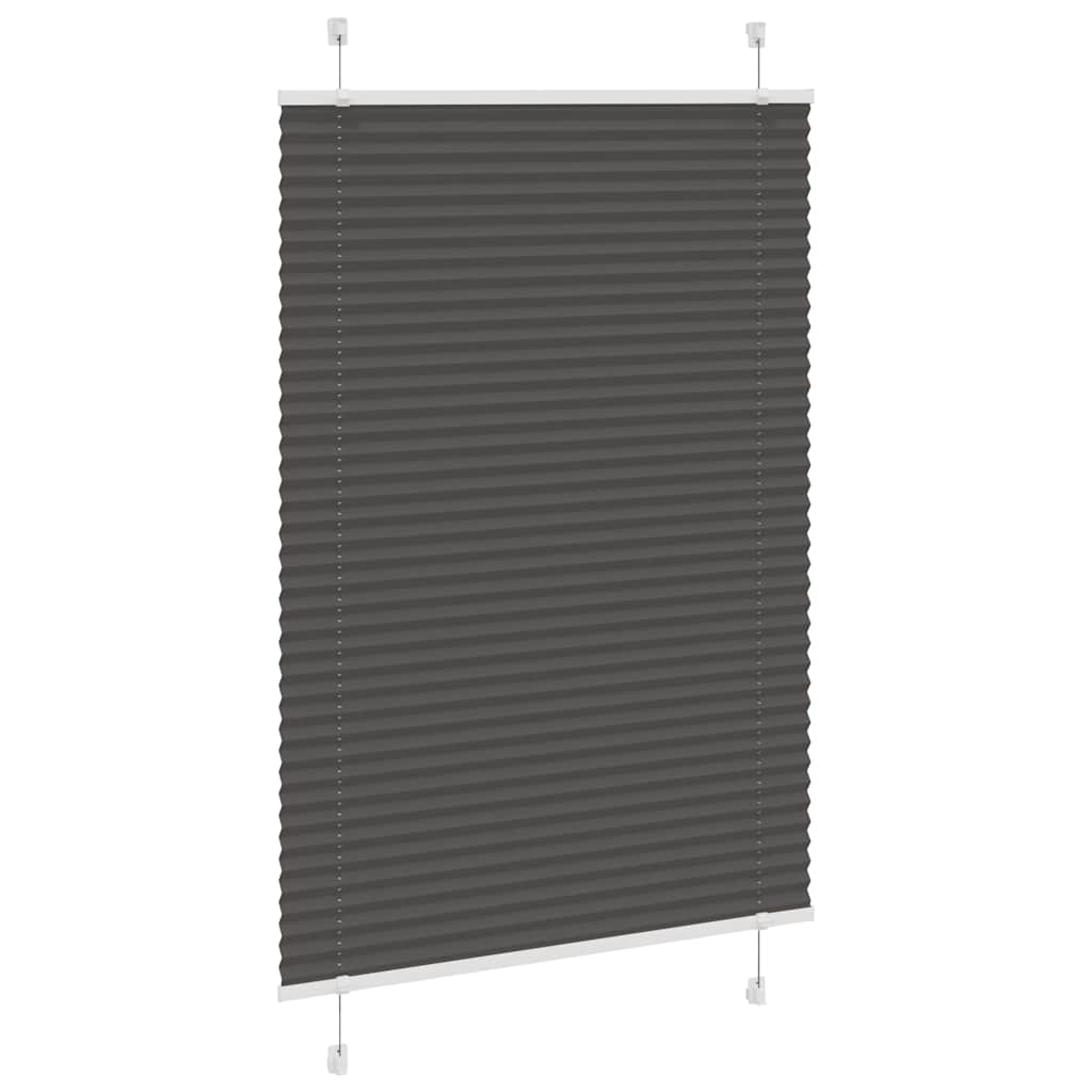 Tenda Plissettata Nera 85x100 cm Larghezza Tessuto 84,4 cm | homemem39