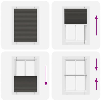 Tenda Plissettata Nera 100x100 cm Larghezza Tessuto 99,4 cm | homemem39