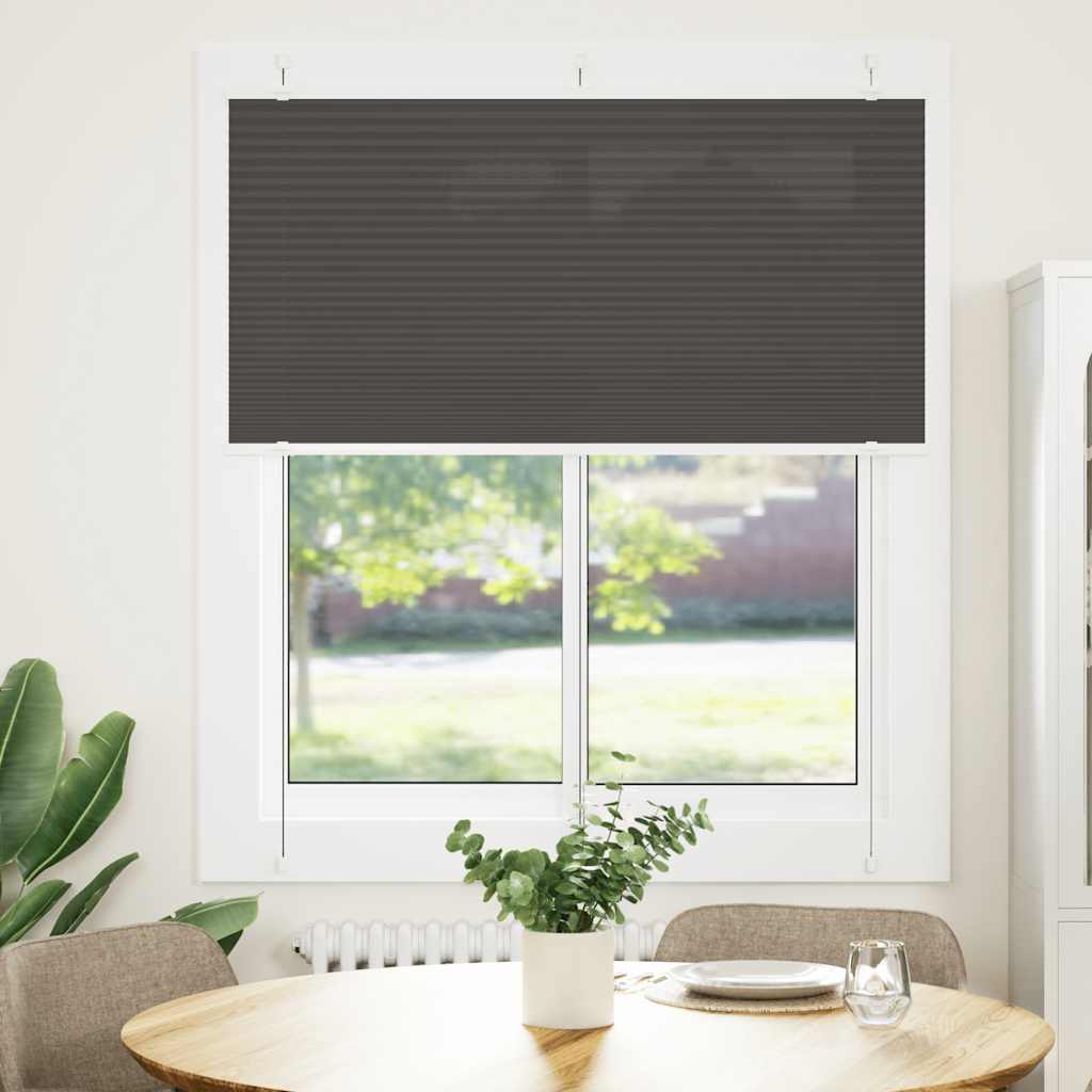 Tenda Plissettata Nera 115x100 cm Larghezza Tessuto 114,4 cm | homemem39