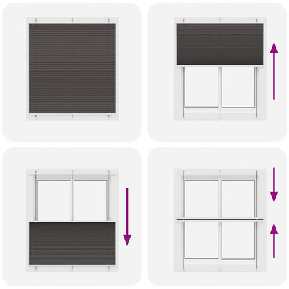 Tenda Plissettata Nera 115x100 cm Larghezza Tessuto 114,4 cm | homemem39