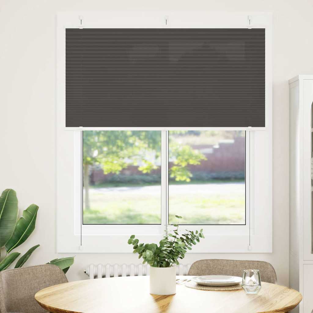 Tenda Plissettata Nera 120x100 cm Larghezza Tessuto 119,4 cm | homemem39
