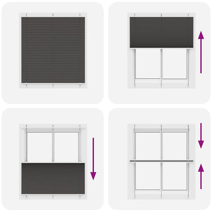 Tenda Plissettata Nera 120x100 cm Larghezza Tessuto 119,4 cm | homemem39