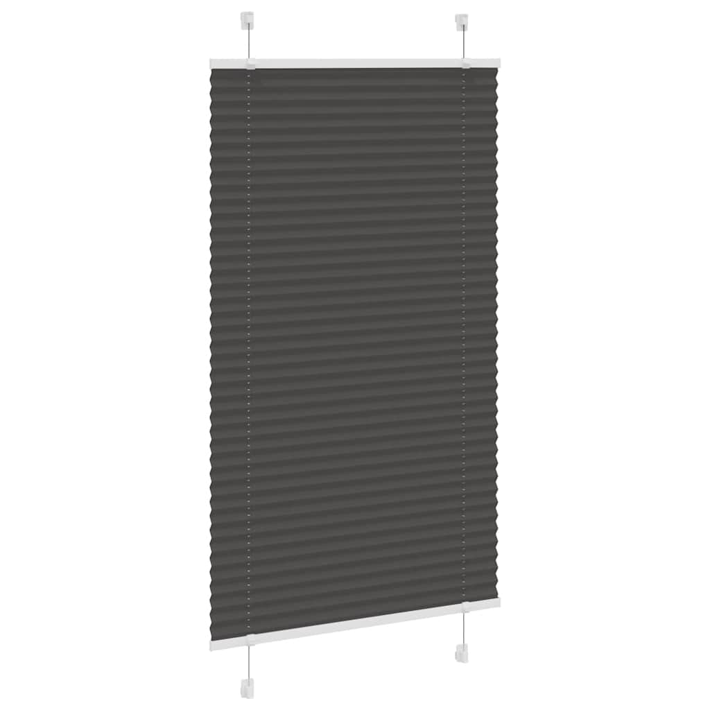 Tenda Plissettata Nera 70x150 cm Larghezza Tessuto 69,4 cm | homemem39