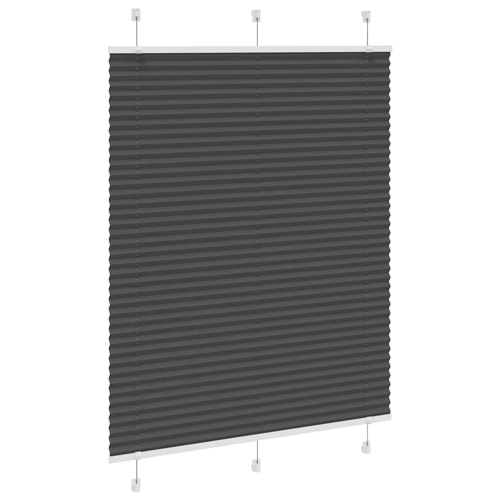 Tenda Plissettata Nera 105x150 cm Larghezza Tessuto 104,4 cm | homemem39