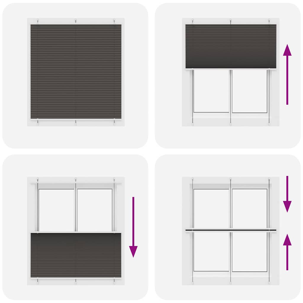 Tenda Plissettata Nera 115x150 cm Larghezza Tessuto 114,4 cm | homemem39