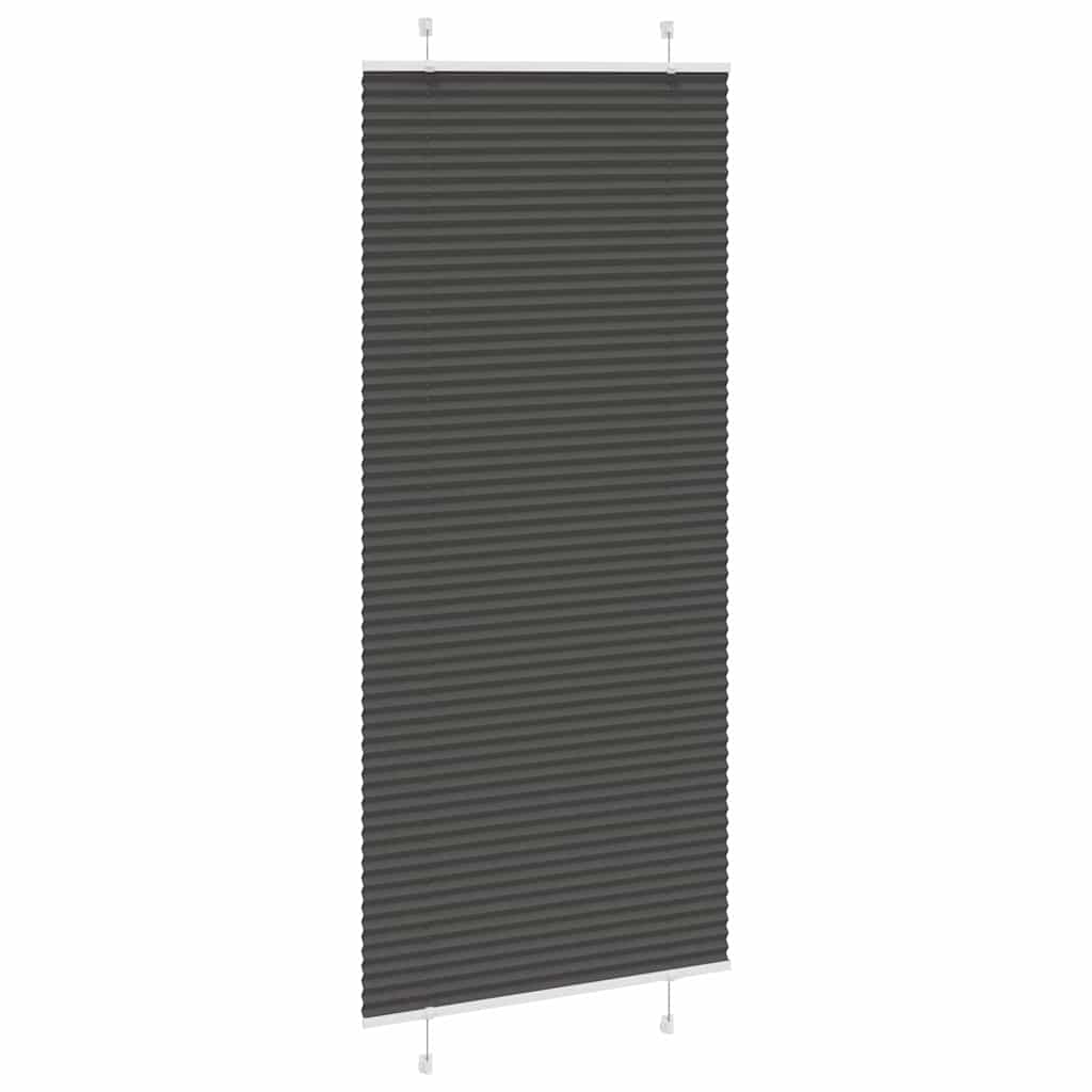 Tenda Plissettata Nera 85x200 cm Larghezza Tessuto 84,4 cm | homemem39