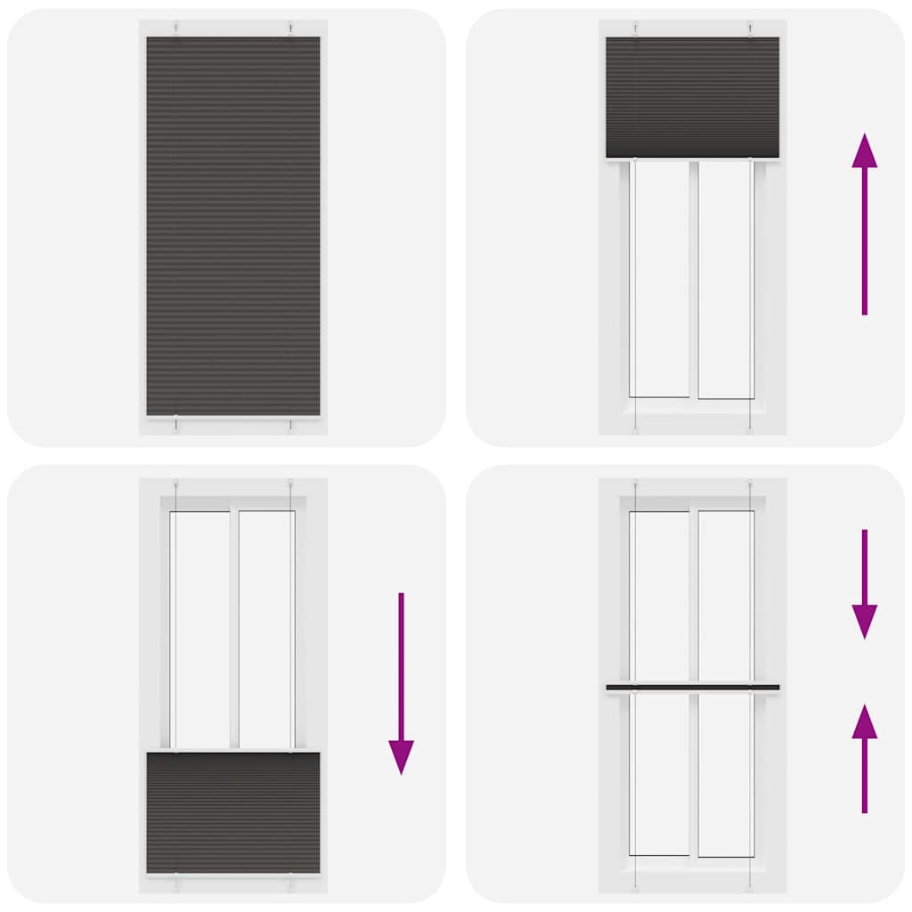 Tenda Plissettata Nera 90x200 cm Larghezza Tessuto 89,4 cm | homemem39