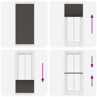 Tenda Plissettata Nera 90x200 cm Larghezza Tessuto 89,4 cm | homemem39