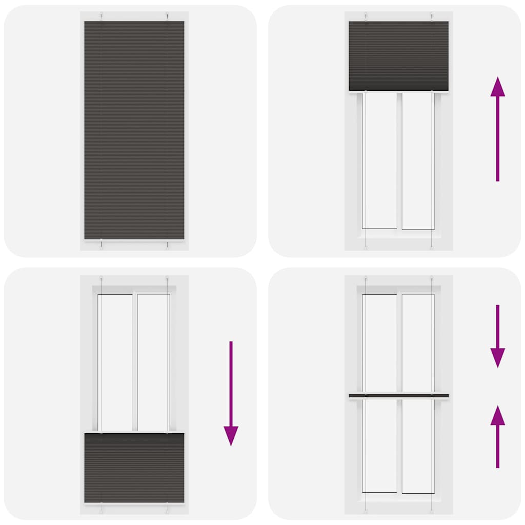 Tenda Plissettata Nera 100x200 cm Larghezza Tessuto 99,4 cm | homemem39