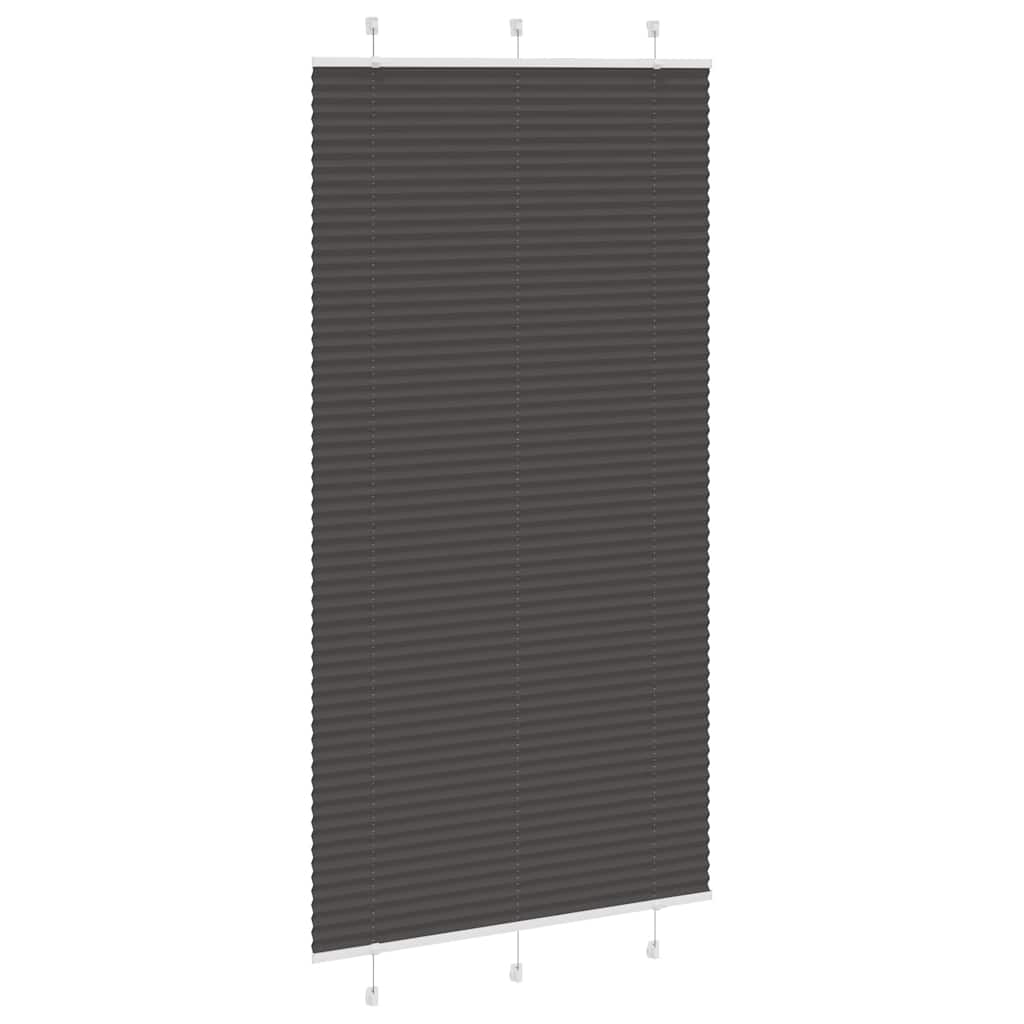 Tenda Plissettata Nera 105x200 cm Larghezza Tessuto 104,4 cm | homemem39