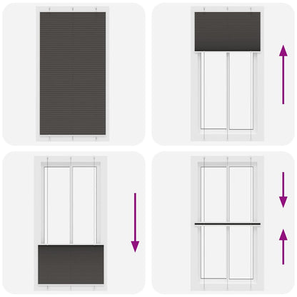 Tenda Plissettata Nera 105x200 cm Larghezza Tessuto 104,4 cm | homemem39