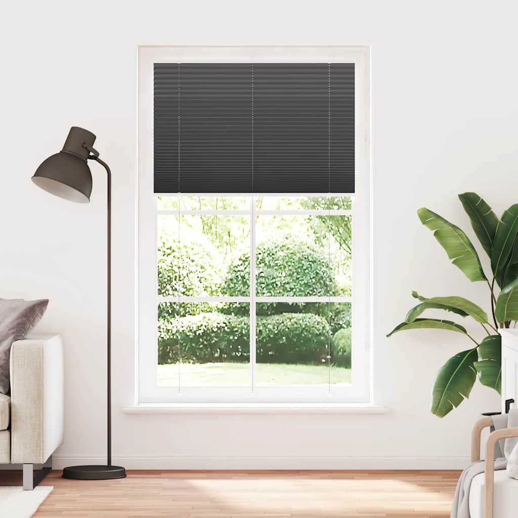 Tenda Plissettata Nera 115x200 cm Larghezza Tessuto 114,4 cm | homemem39