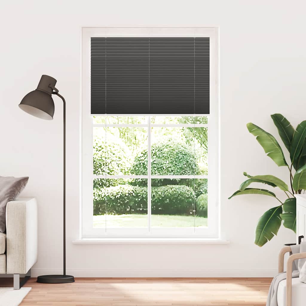 Tenda Plissettata Nera 120x200 cm Larghezza Tessuto 119,4 cm | homemem39