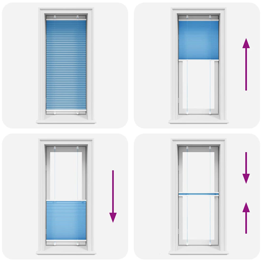 Tenda Plissettata Blu 65x100 cm Larghezza Tessuto 64,4 cm | homemem39