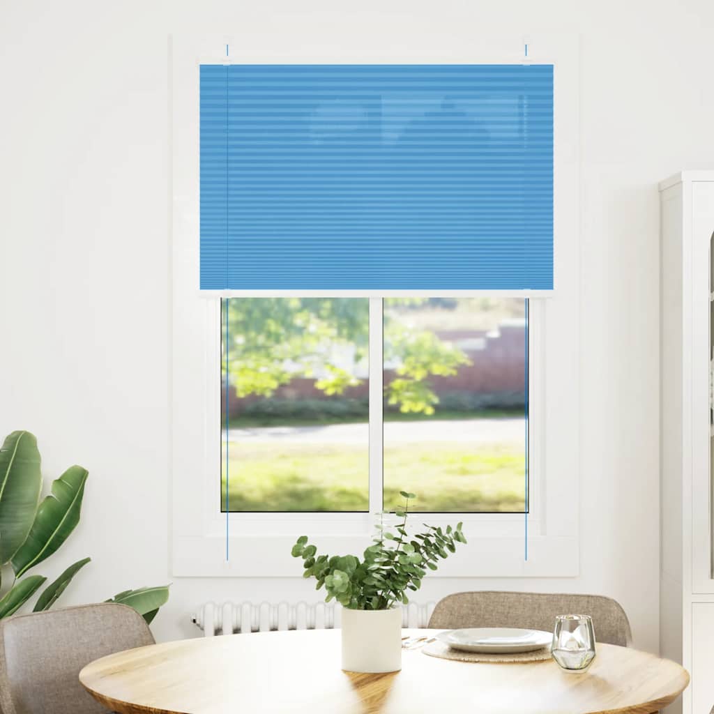 Tenda Plissettata Blu 85x100 cm Larghezza Tessuto 84,4 cm | homemem39