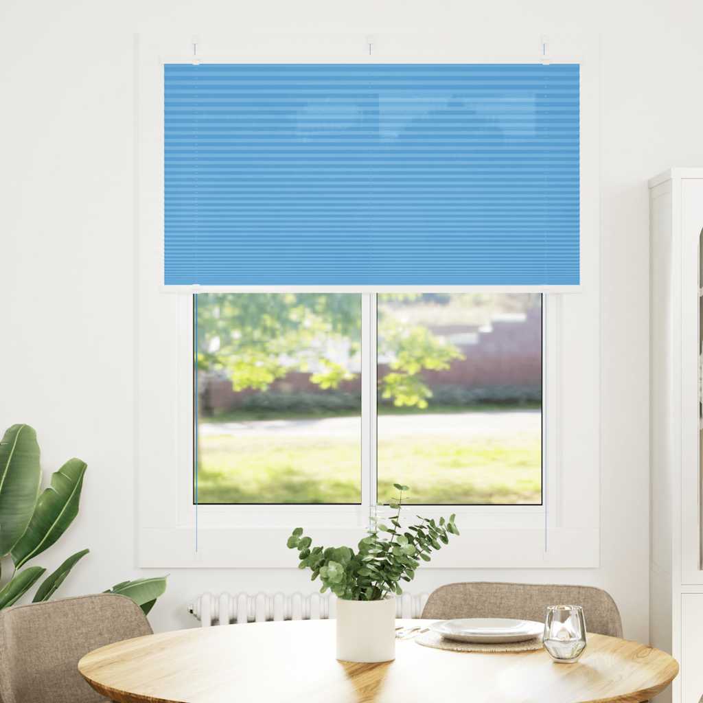 Tenda Plissettata Blu 110x100 cm Larghezza Tessuto 109,4 cm | homemem39